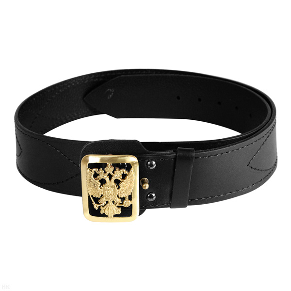 Ремень генеральский кожаный с литой пряжкой Орел РФ