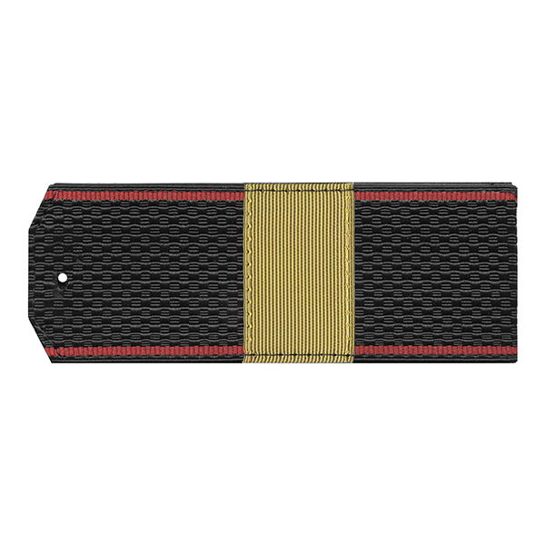 Погоны черн. красный кант с нашитым латунным галуном (ст. сержант) на пластике