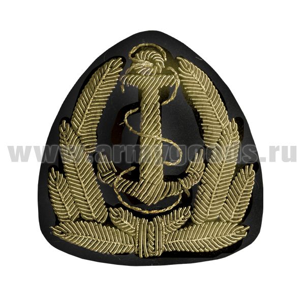 Кокарда канит. лат. Морской флот (якорь с канатом, 5 листиков, без звезды)
