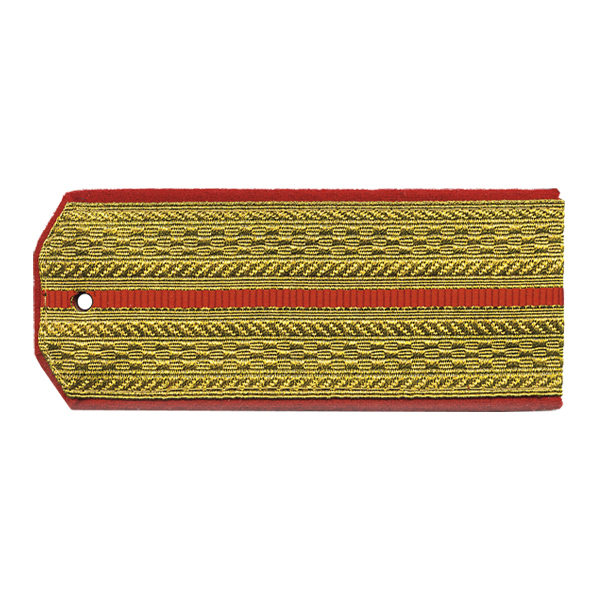 Погоны парад. зол. мет. Следственный комитет 1 красн. пр. (с хлястиком) 4,5х13,5см