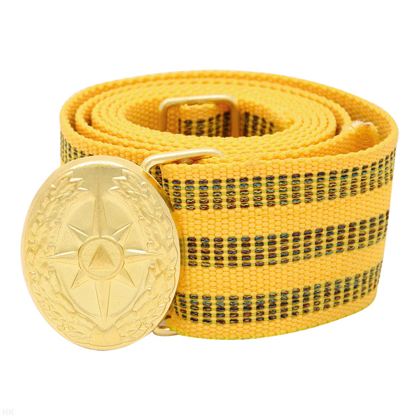 Ремень парадный офиц.  желтый шелковый (пряжка со звездой МЧС)