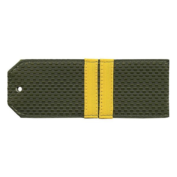 Погоны оливк. с нашитым желт.шелковым галуном (мл. сержант) на пластике