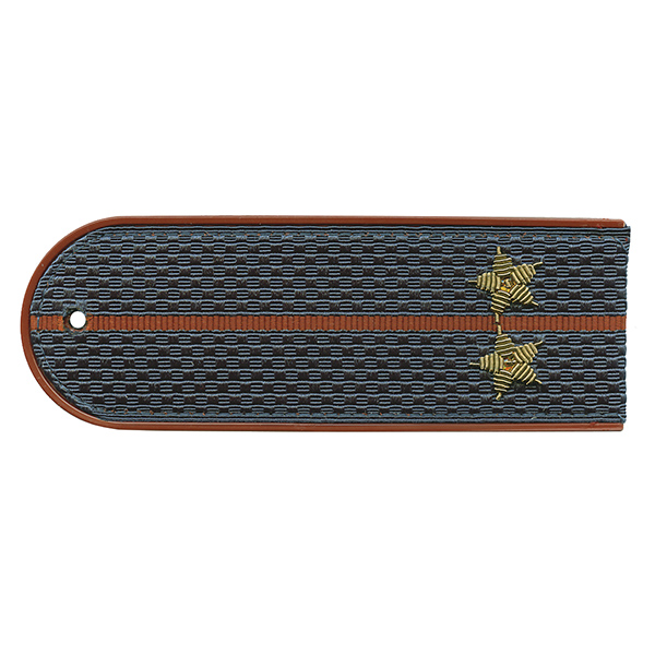 Погоны МЧС серо-синие с оранж. кантом с 1 оранж. просв. на китель, вышит. канителью (лейтенант) на пластике