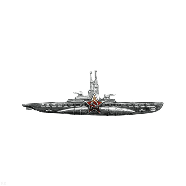 Значок мет. Командир ПЛ (со звездой (серп и молот) серебр., лат.