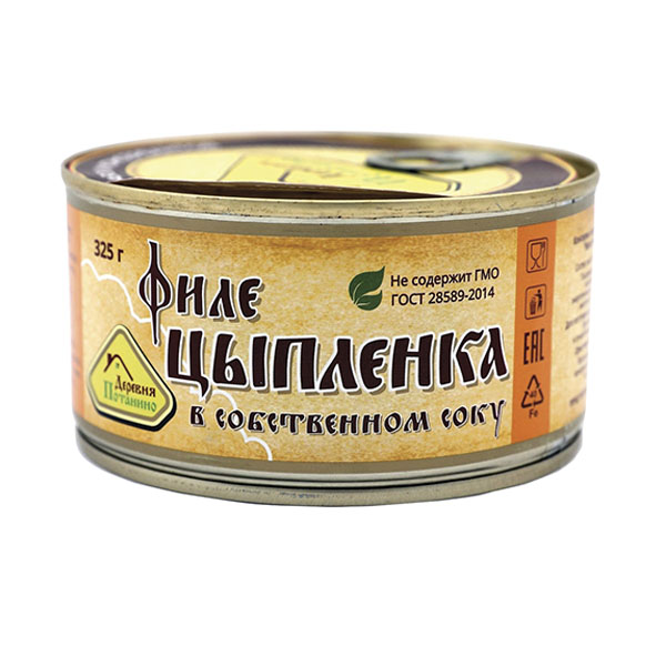 Консервы мясные кусковые Филе цыпленка в собственном соку (325 г)