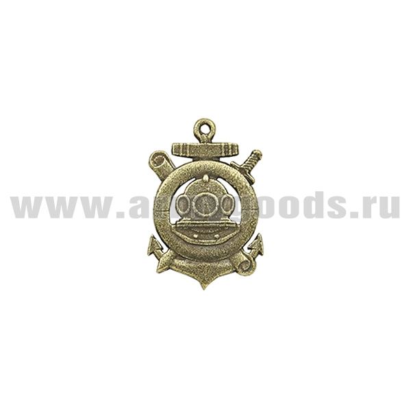 Значок мет. Водолаз (в круге на якоре) мал, на пимсе