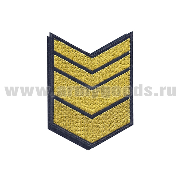 Нашивки вышит. (иссиня-черн. фон, желт. вышивка) для контрактников 12 год (на липучке)