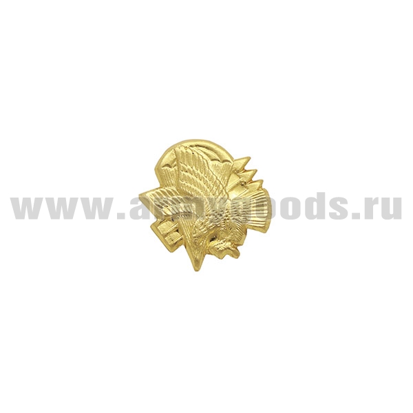 Значок мет. Орел ВДВ (с парашютом и стрелами) на пимсе (зол)