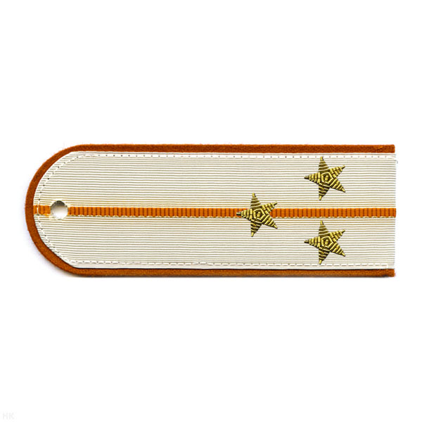 Погоны МЧС белые с оранж. кантом с 1 оранж. просв., вышит. канителью (ст. лейтенант)