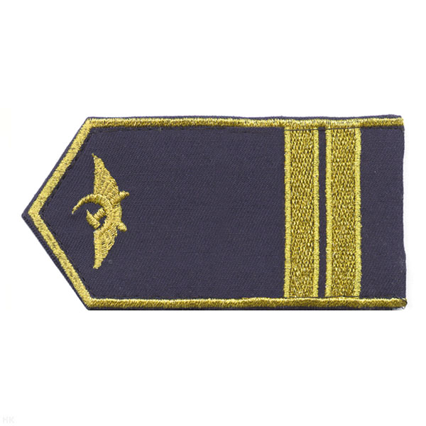 Погоны гражд. авиации, вышит. металлиз. нитью, синие (2 узк. лычки)