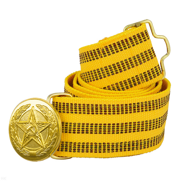 Ремень парадный офиц. ВС желтый шелковый (пряжка со звездой СА)