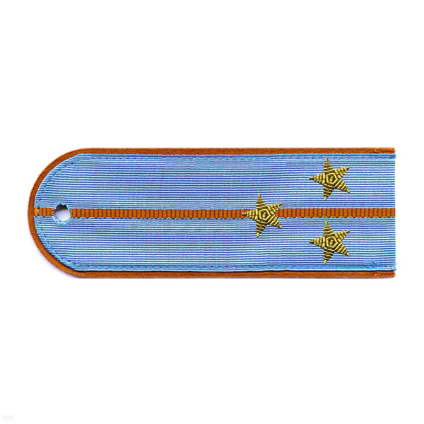 Погоны МЧС голуб. с оранж. кантом с 1 оранж. просв. на рубашку, вышит. канителью (ст. лейтенант)