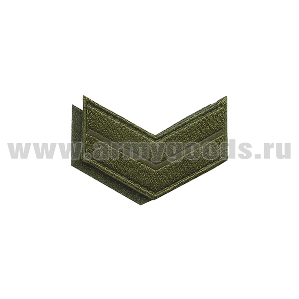 Нашивки вышит. (оливк. фон, оливк. вышивка) для контрактников 2 год (на липучке)