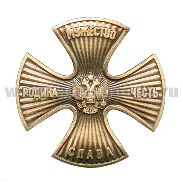 Медаль Стальной черн. крест с красным кантом ВВ сокол (на планке - лента РФ)