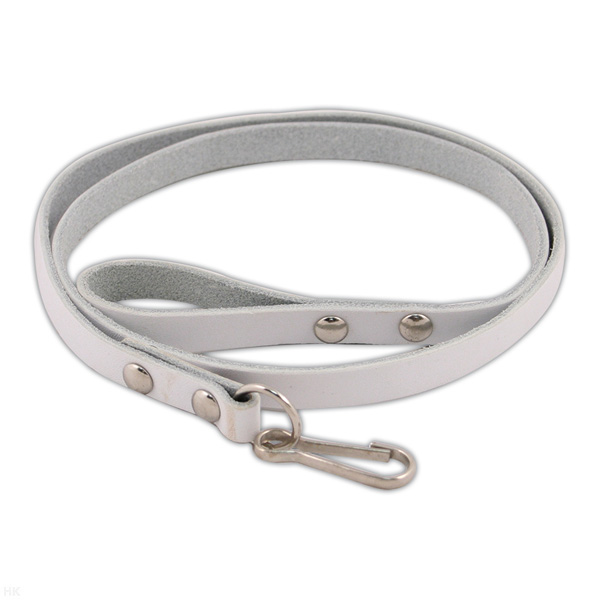 Шнур страховочный кожаный белый