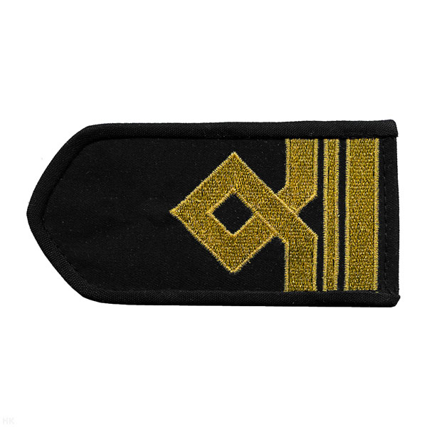 Погоны мор.фл. (жестк., вышит. металлизир. нитью) черн.: 6 катег.