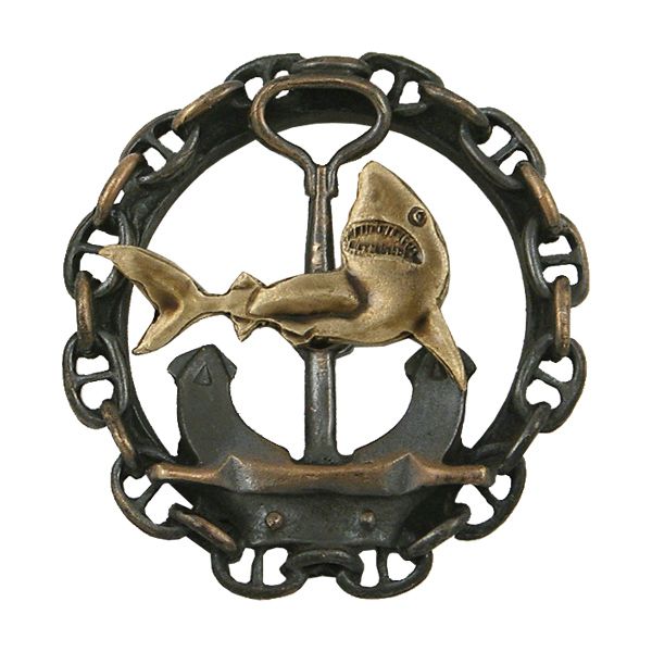 Значок мет. Акула (на якоре, в цепи)