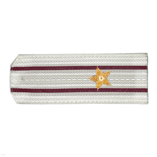 Погоны ВВ белые с 2 крап.и просв., вышит. канителью (майор)