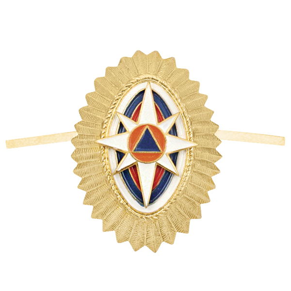 Кокарда мет. МЧС нов/обр (с розой ветров) малая зол.