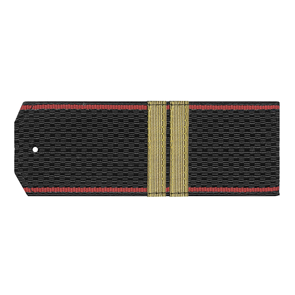 Погоны черн. красный кант с нашитым латунным галуном (мл. сержант) на пластике