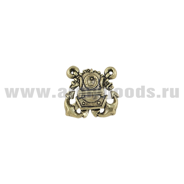 Значок мет. Водолаз с двумя якорями (высота 1,5 см) на пимсе