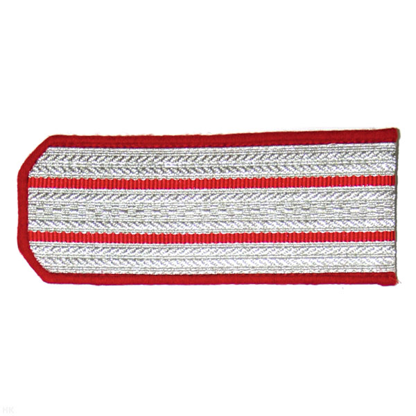 Погоны казачьи серебристые с красн. кантом с 2 красн. просв.