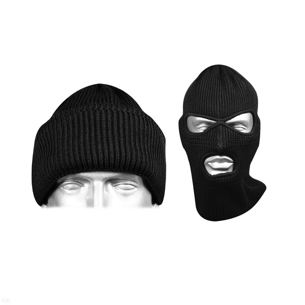 Шапка-маска вязаная п/ш черная М-10/М-442А