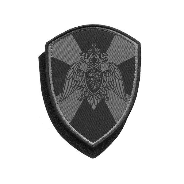 Шеврон тканый Росгвардия (общий) черный фон на липучке