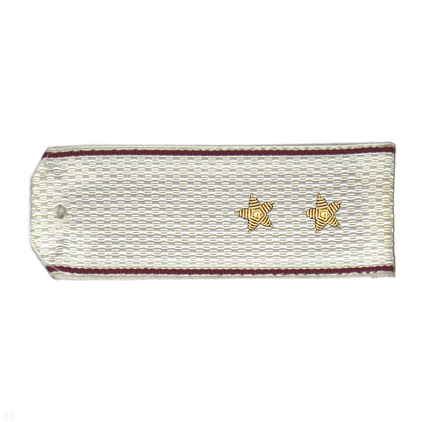 Погоны ВВ белые с крап. кантом, вышит. канителью (прапорщик)