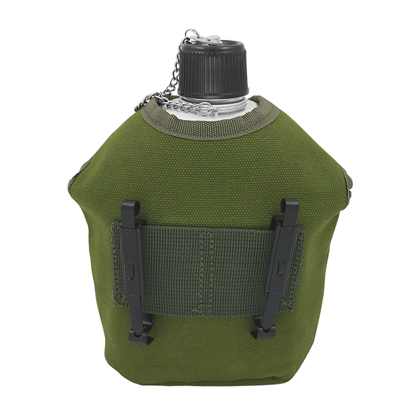 Фляга алюминиевая не крашеная (0,8 л) с емкостью для разогрева пищи (0,5 л) в чехле