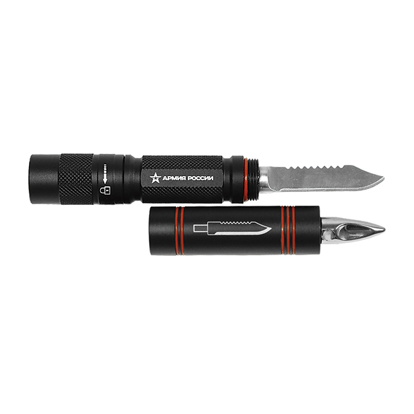 Фонарь Кастет (светодиодный) (MB-603) (нож + молоток для стекла) батарейка типа АА - в комплект не входит)