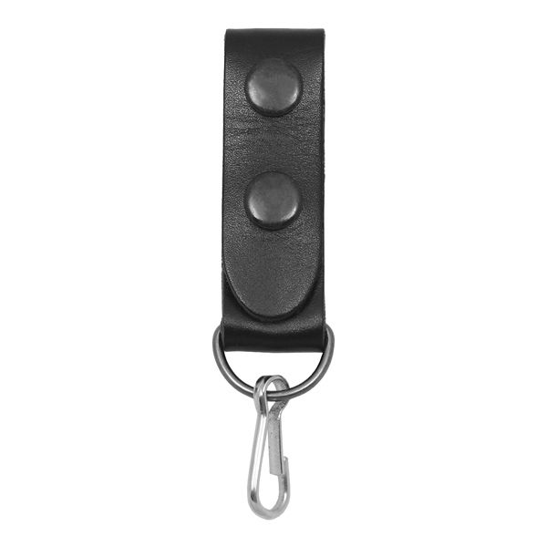 Петля кожаная с карабином (с двумя кнопками) черная