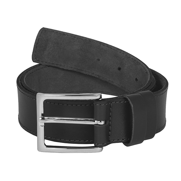 Ремень брючный кожаный (40 мм) одношпеньковый черный