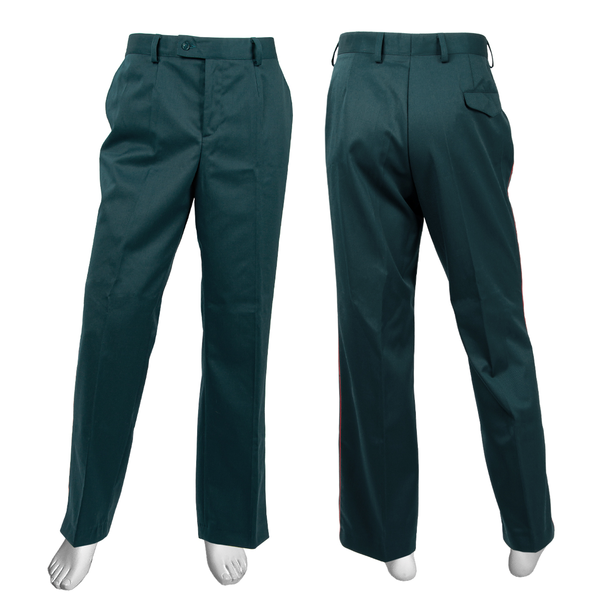 Брюки форм. п/ш МО "морская волна" с красным кантом (ТУ 858-6521-2018) в комплект к кителю с воротником-стойкой (задний карман с клапаном, брючины не зауженные)