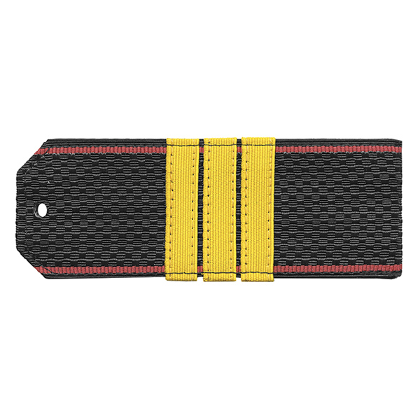 Погоны черн. красный кант с нашитым желт.шелковым галуном (сержант) на пластике