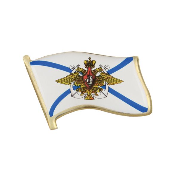 Значок мет. Флажок андреевский с орлом ВМФ (смола, на пимсе)