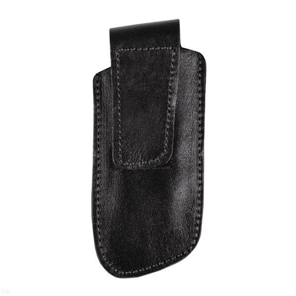 Чехол под обойму пистолета Ярыгина кожаный черный/темно-коричневый с липучкой (водоотталкивающее покрытие)