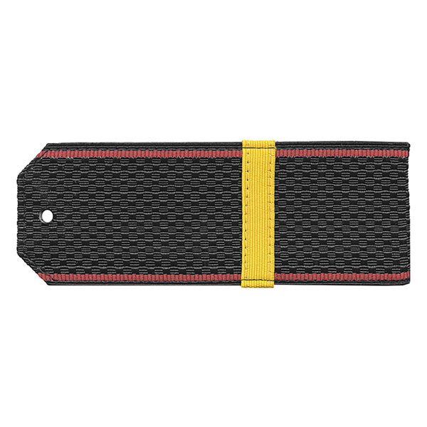 Погоны черн. красный кант с нашитым желт.шелковым галуном (ефрейтор) на пластике