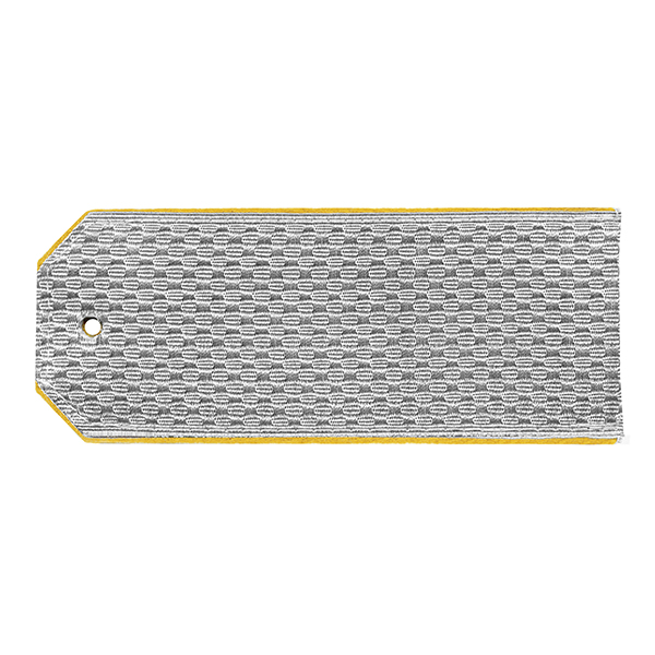 Погоны казачьи серебристые с желтым кантом чистые (50x135 мм)