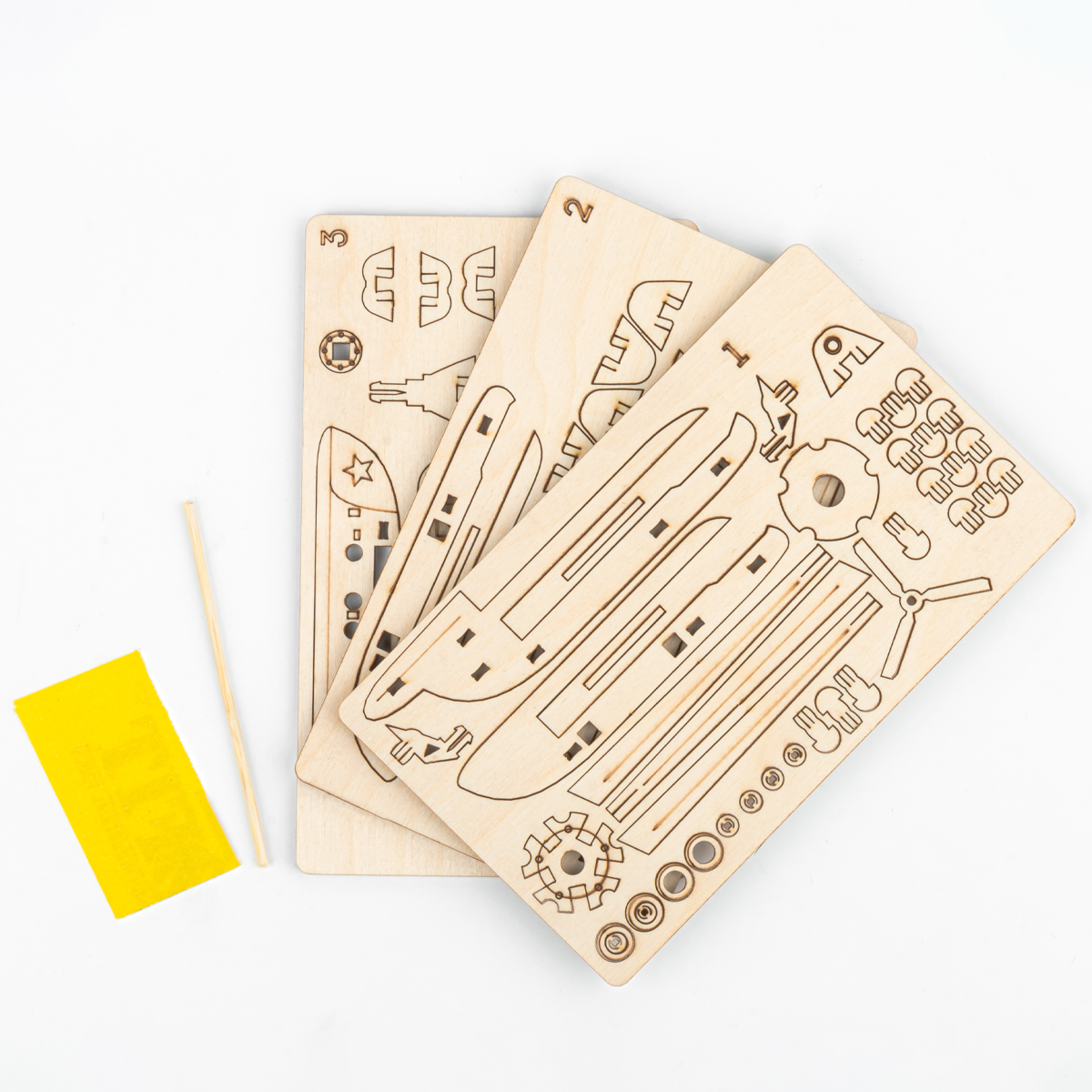 Игрушка-конструктор деревянная Вертолет (сборная модель, 69 деталей) СДМ-56