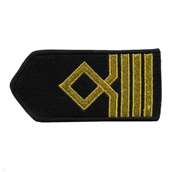 Погоны мор.фл. (жестк., вышит. металлизир. нитью) черн.: 4 катег. (рулевые)