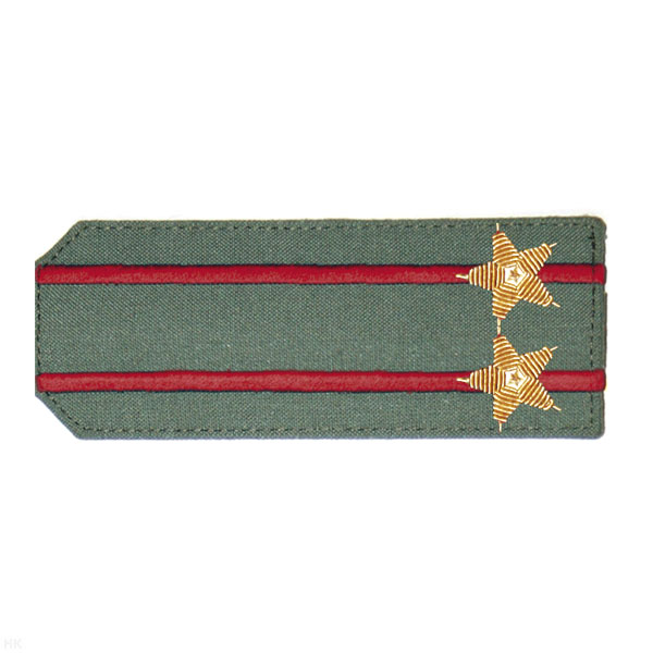 Погоны из рубаш. ткани оливк. с вышит. 2 крап.и просв., вышит. канителью (подполковник)