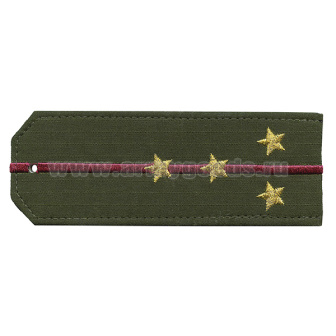 Погоны «машинная вышивка» оливк. (ткань rip-stop) c 1 вышит. краповым просв. с вышитыми звездами (капитан) на костюм офисный