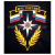 Футболка с вышивкой на груди МЧС России (эмблема с флагом) черн.