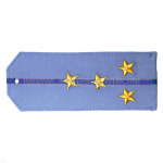 Погоны «машинная вышивка» из рубаш. ткани серо-голуб. с 1 вышит. вас. просв. с вышит. звездами (капитан)