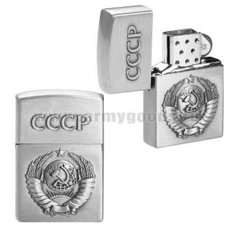 Зажигалка газовая кремниевая (в подарочной коробке) СССР (герб)