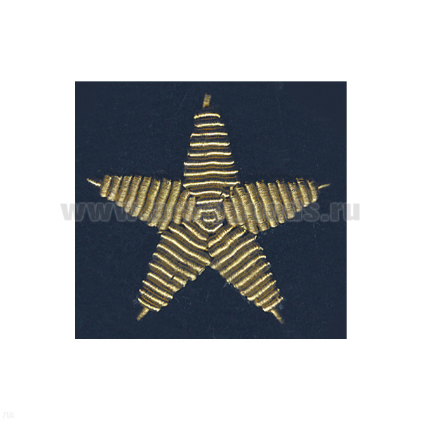 Звезда Морская на рукав (синий фон) канитель