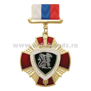 Медаль ВВ России (красный крест, на планке - лента РФ) грифон