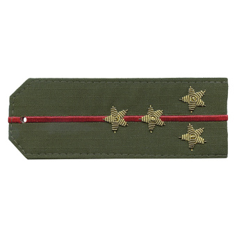 Погоны из рубаш. ткани оливк. (Rip-Stop) c 1 вышит. красн. пр. вышит. канит. (капитан) на костюм офисный