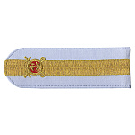 Погоны «машинная вышивка» из рубаш. ткани Полиция без канта бледно-голуб. с вышит. эмблемой (старшина) пластик